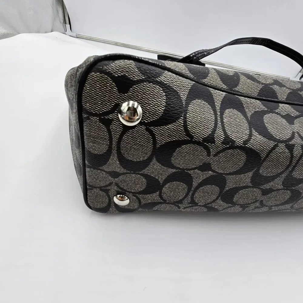 COACH Peyton Black Logo Coated Travel Tote Baby Diaper Bag F25741 Pockets GUC
